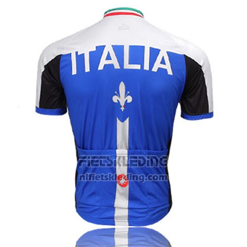 2014 Fietskleding Italie Wit en Blauw Korte Mouwen en Koersbroek